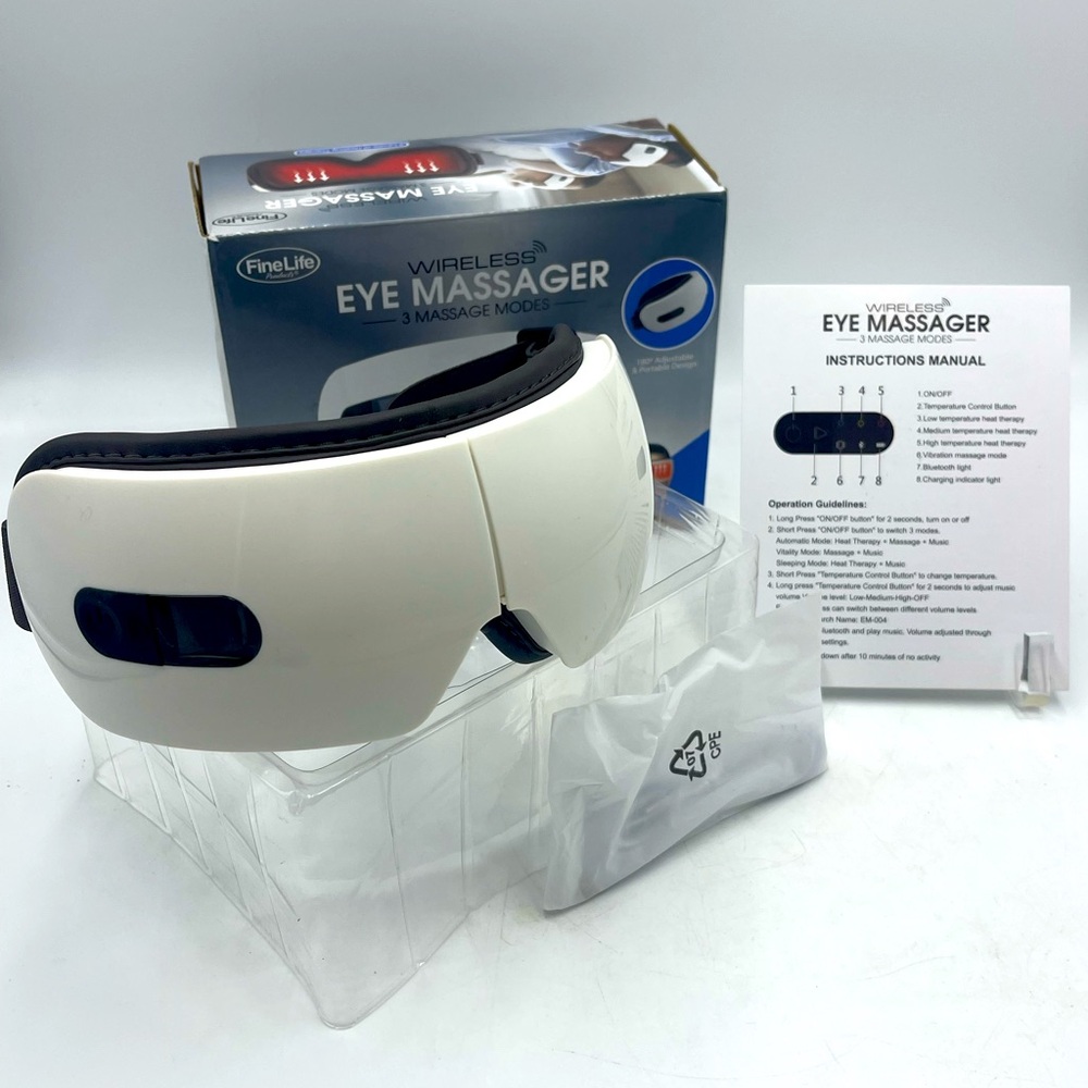 FineLife: Wireless Eye Massager with 3 Modes & Heated Integrated Sound Therapy
